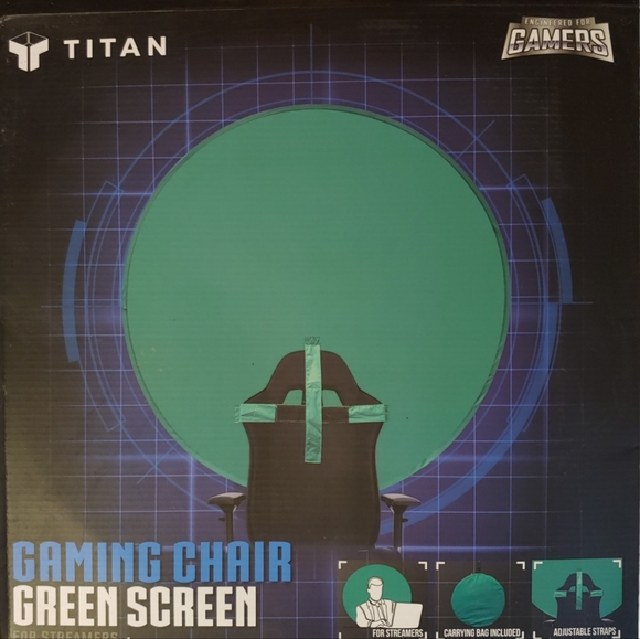 Gaming Chair Green Screen For Streamers Gamers 42.9" X 42.9" Carrying Case Incl - Picture 1 of 6
